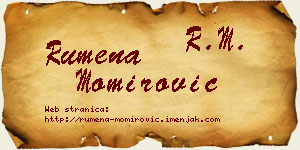 Rumena Momirović vizit kartica